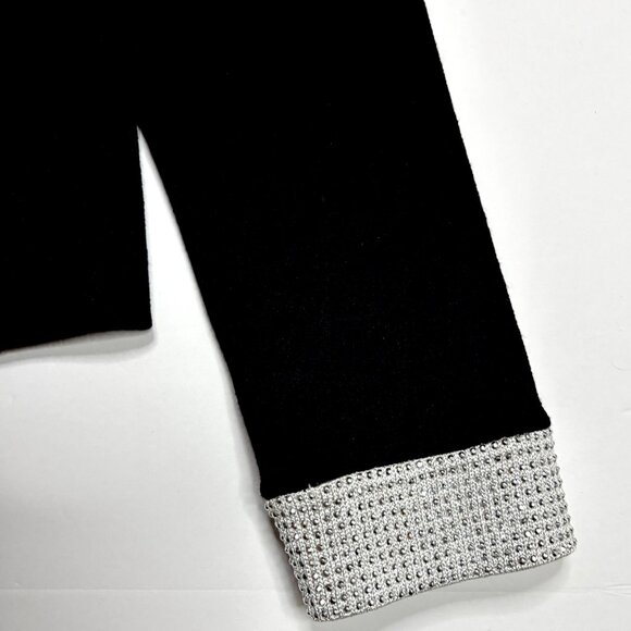 St. John Evening Black Knit Jacket w/ Crystal Trim & zipper/Rhinestone closure 4 - Picture 5 of 5